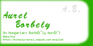 aurel borbely business card